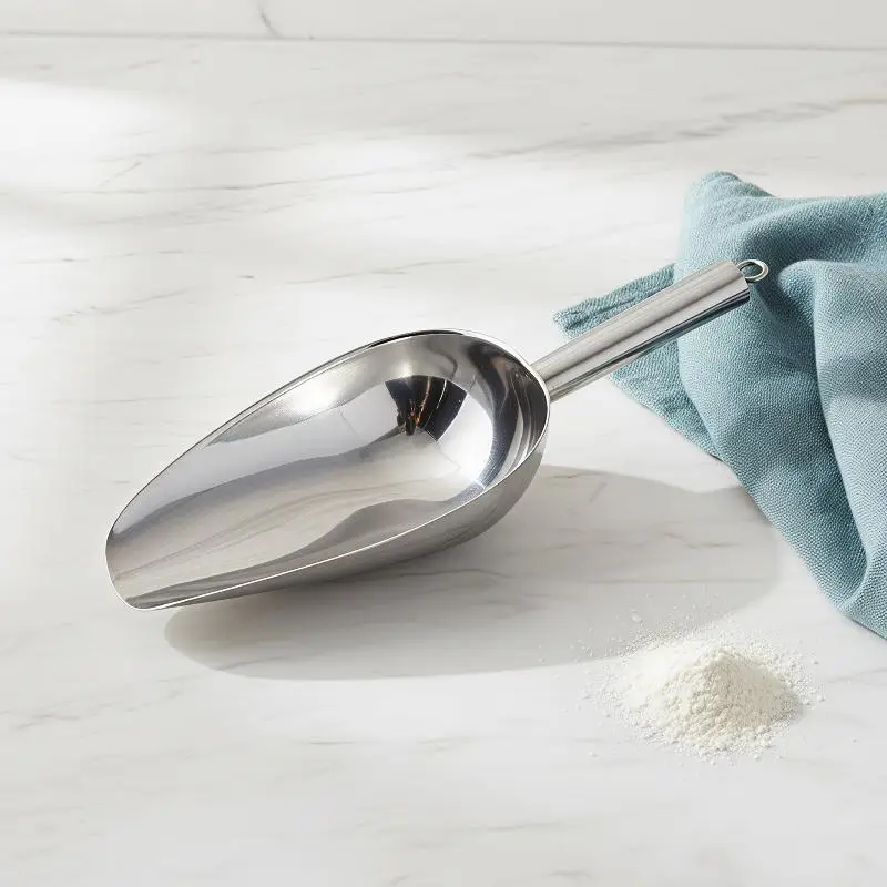Stainless Steel Ice Scoops Food Grade Material Thickened Handle Ice Cube Scoop For Home Bar Restaurant Daily Use