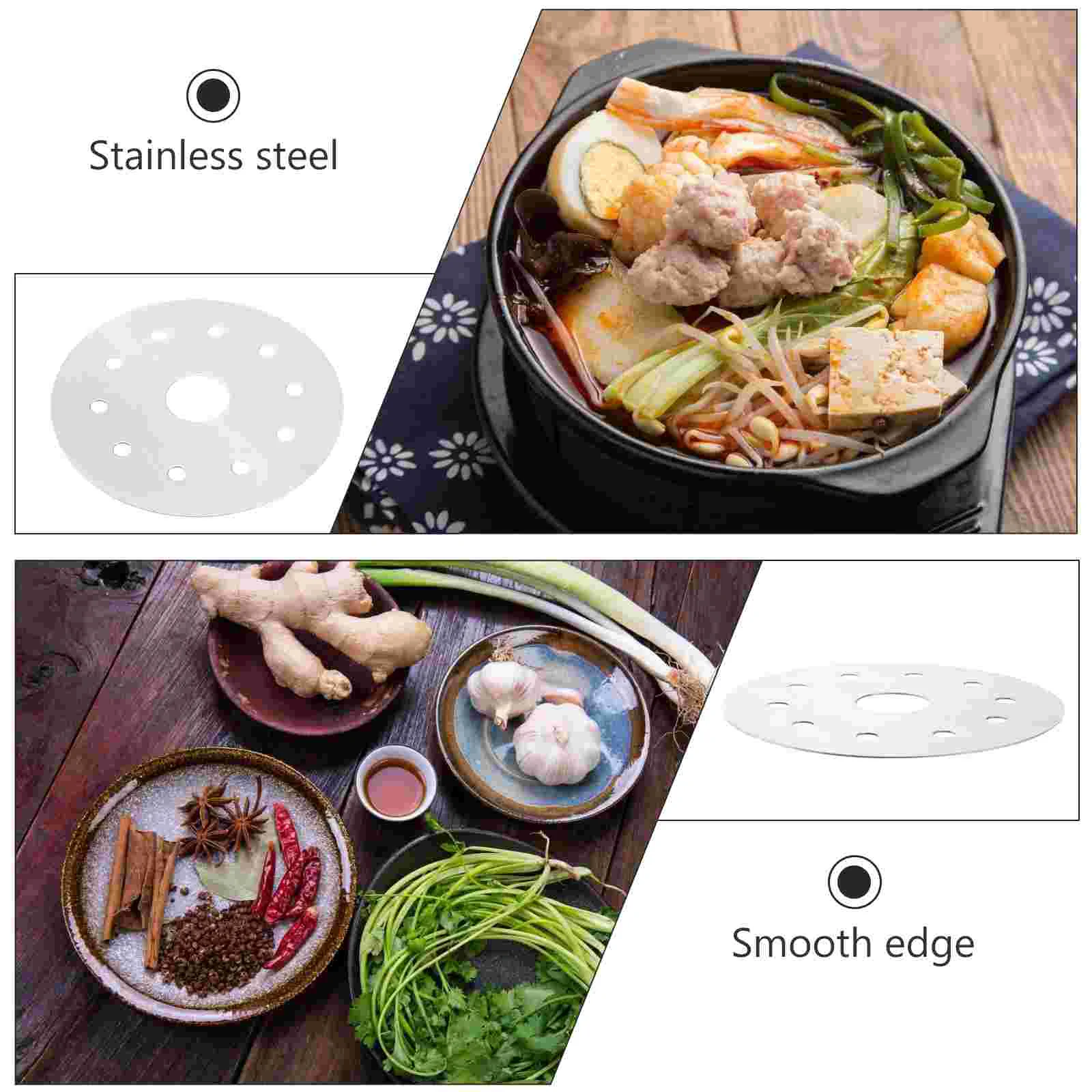 Casserole Heat Conductor Kitchen Gadget Home Cookware Pot Conduction Fin Diffusers for Household Stainless Steel Premium