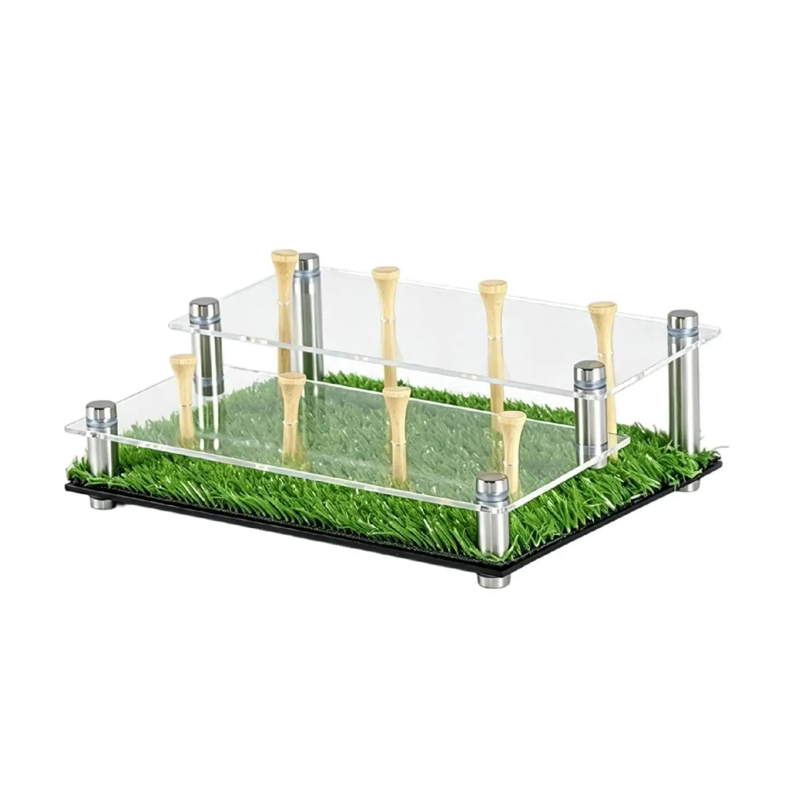 Golf Ball Display Case Acrylic Transparent Collection Box with Stepped Interior Rack for Office Desk