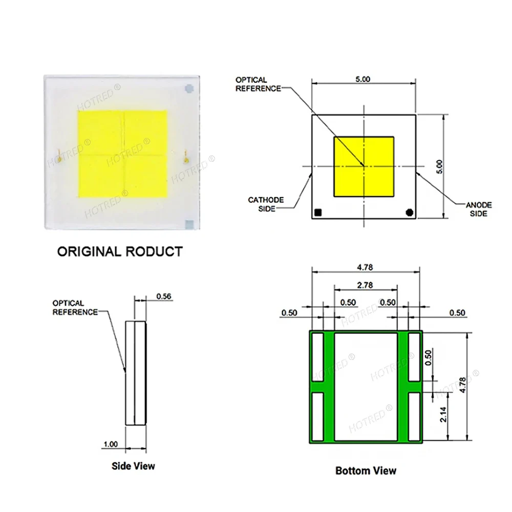 1-10pcs DC3V/6V/12V XHP50 Hi LED XHP50.2 5050 Beads Flat Chip Diode COB 20W 1.5A 3A 6A Cold White Lamp DIY Flashlight Source