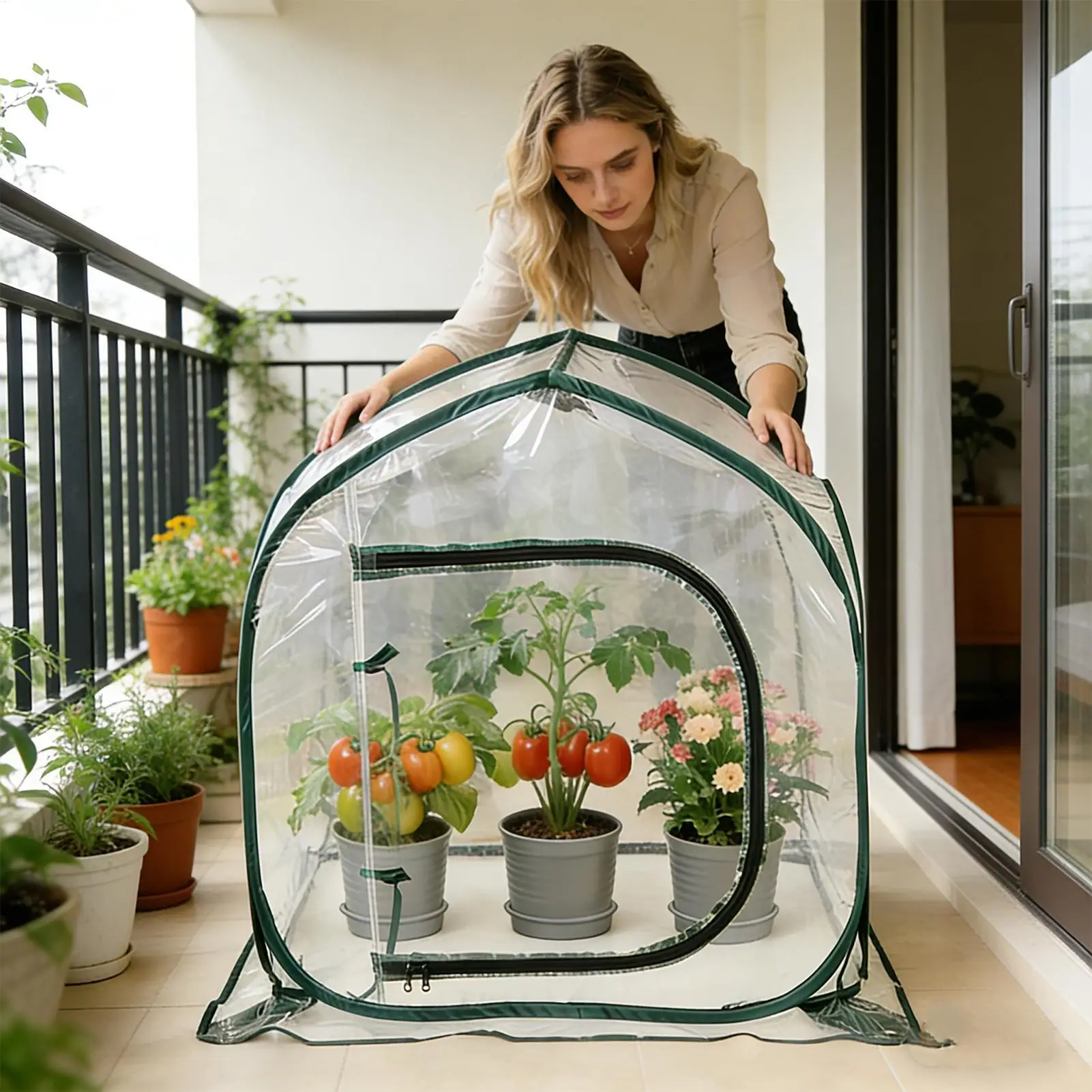 Plant Greenhouse Cover Animals Barrier Folding Enclosure Instant Pop Plant Protector Tent For Strawberry Patches Patio Orchards