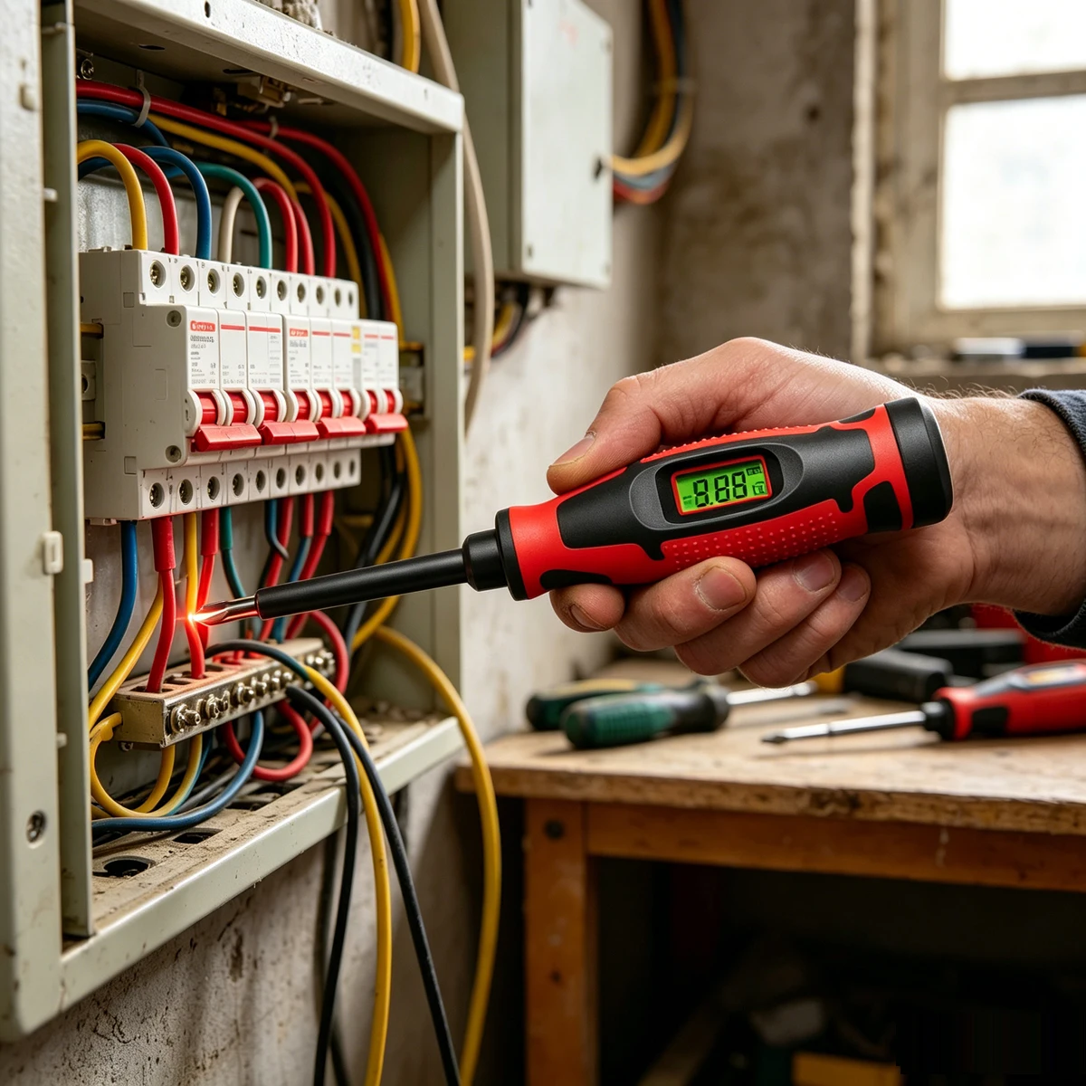 HABOTEST HT95ASL5 Digital Voltage Test Screwdriver 6-390V AC NCV Non Contact Detector Zero-Fire Line Test Data Hold Auto Off