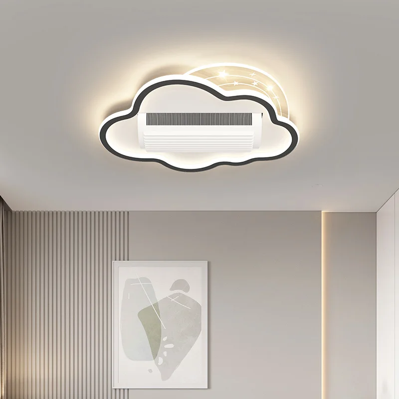 Imagem -05 - Modern Nordic Estilo Ventilador de Teto com Luz Led Bladesess Fan Lâmpada Led para Quarto Sala de Estar Escritório