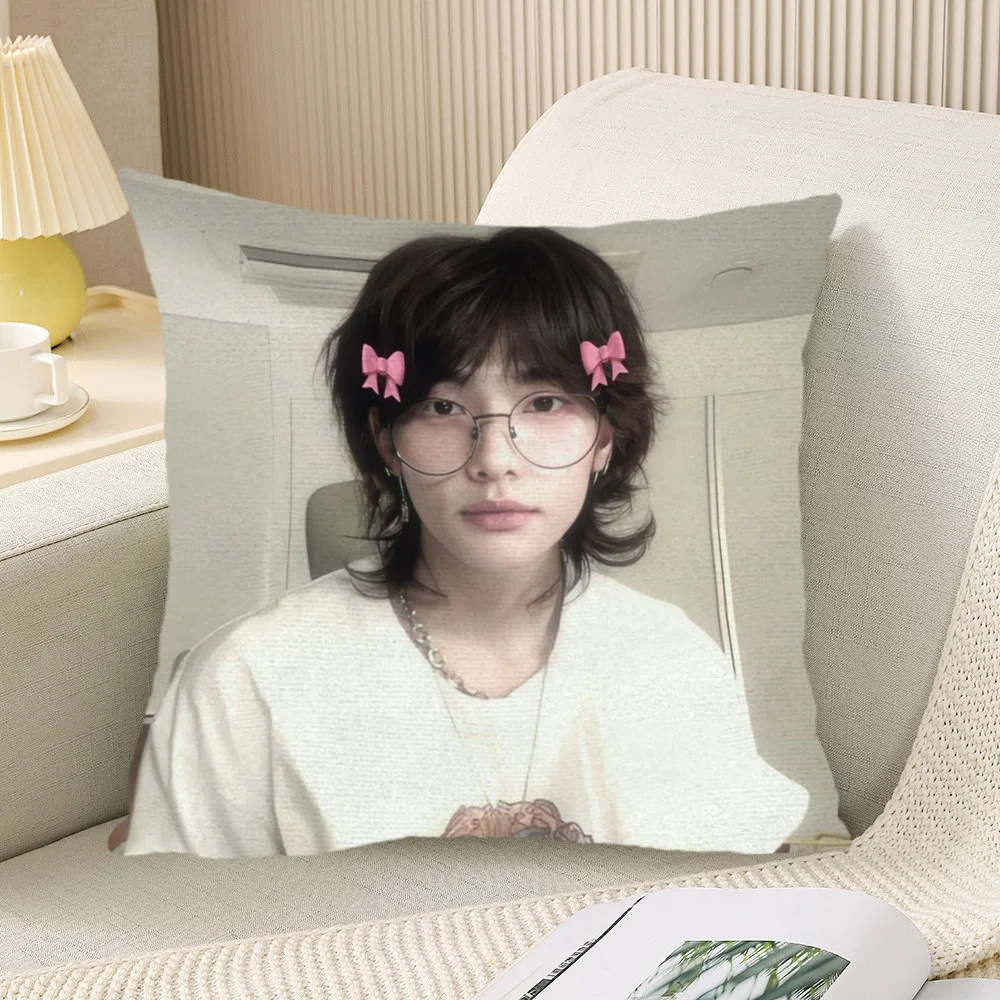 Short Plush  Pop Photo Pillowcase 18x18 Inch Double Sided Cushion Cover Zipper Closure Fan Gift Bedroom Decor