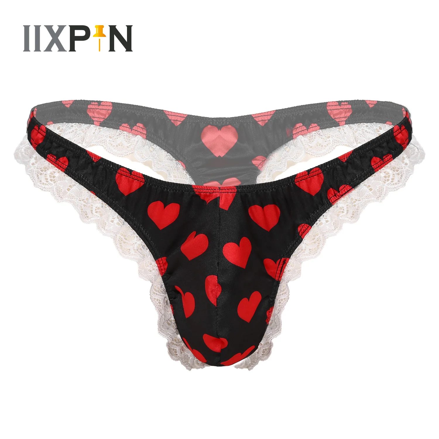 

Male Mens Sexy Silky Bikini Pouch Briefs Panties Underwear Sissy Mens G Strings Thong Underwear High Cut Ruffle Lace Underpants