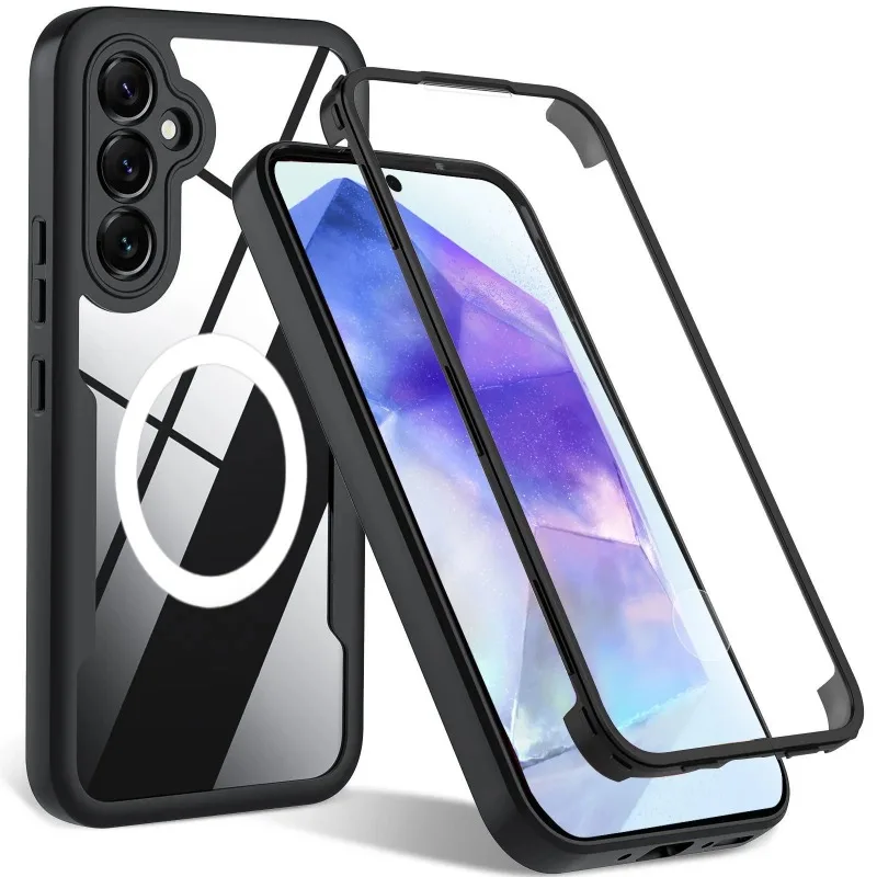 360 Full Coverage Screen Protector Case for Samsung Galaxy A57/37/27/17/07 A56/36/26/16/06 A55/35/25/15 Anti Drop Magnetic Cover