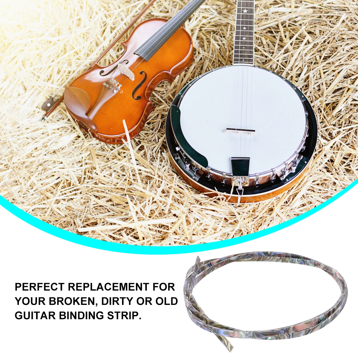

2pcs Guitar Trim High Quality Abalone Binding Shell Acoustic Purfling Strip Plastic Edge Protection Durability