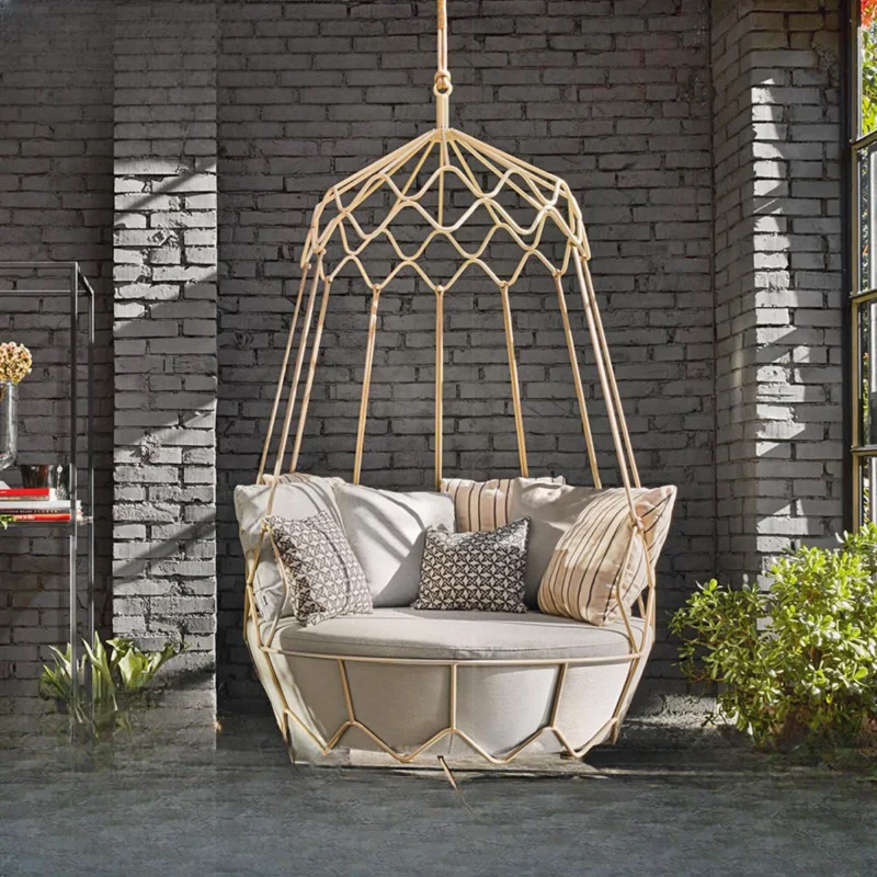 

swing hanging basket rattan home leisure lazy outdoor floor balcony cradle bird's nest Internet celebrity rocking chair