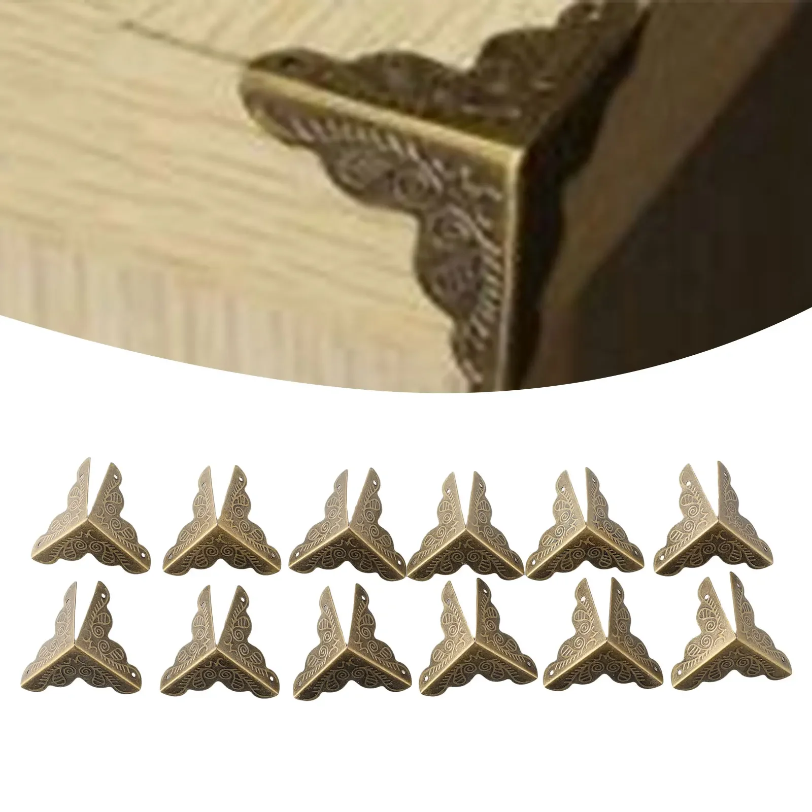Protector Case Box Corners Brackets Furniture Home Metal With Screws 12pcs Accessories Alloy Decor Decorative Edge