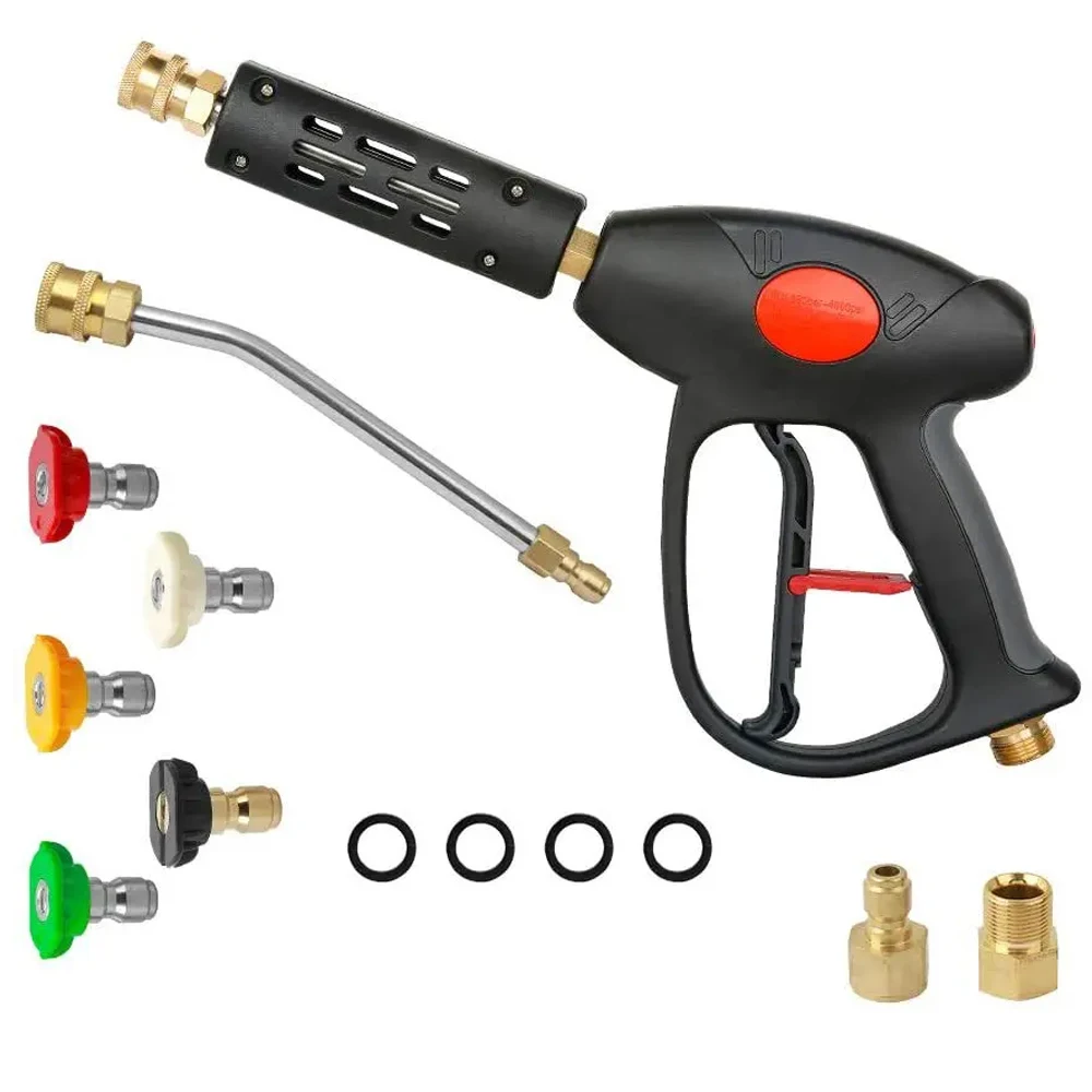 

M22 High Pressure Cleaning Gun 4000PSI 7 "extension Replacement Rod with 5 Nozzle Heads 3/8" Quick Connections