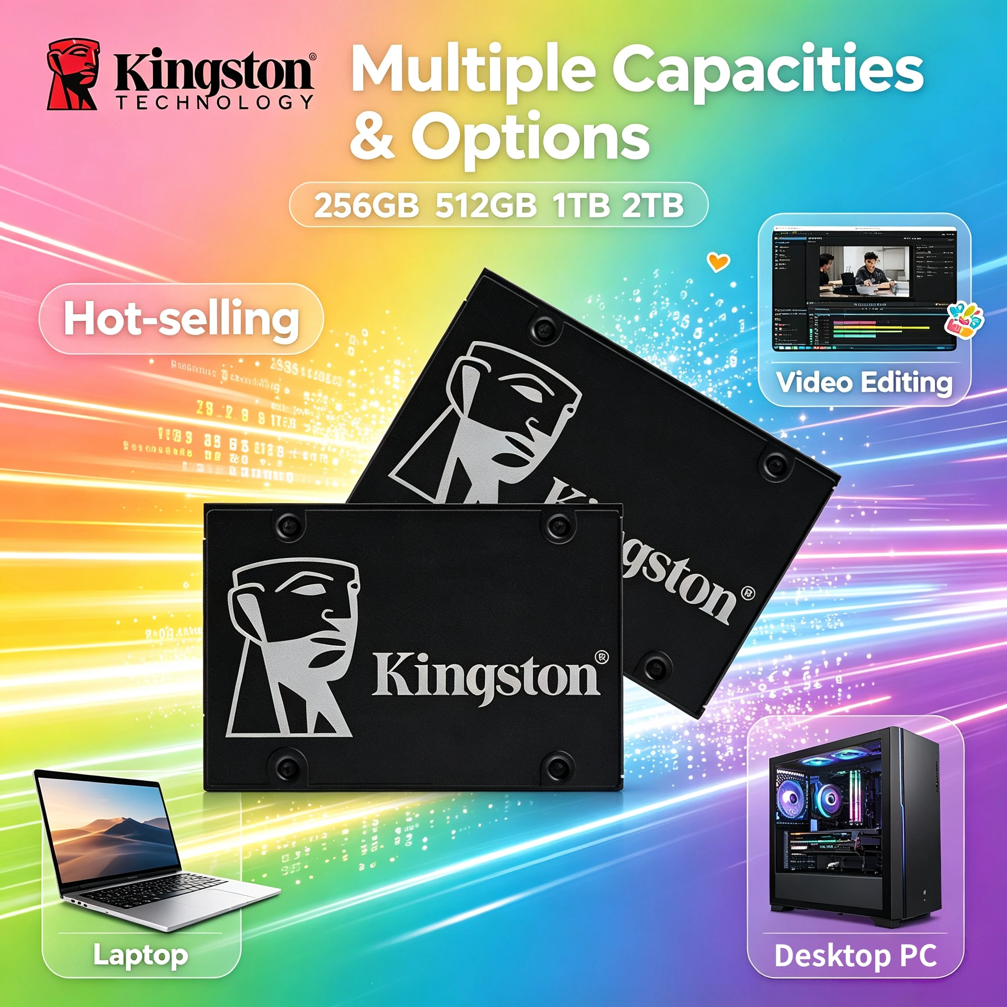 キングストン-kc600-内蔵ssd-sata3-25インチ-256gb-512gb-1tb-2tb-hdd-ノートパソコン-デスクトップpc-pro用交換品