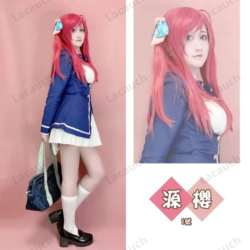 أزياء كوسبلاي أنيمي التأثيرية زومبي لاند ساغا ساكورا ميناموتو أزياء تنكرية للنساء أزياء لوليتا فستان شعر مستعار زي الهالوين Co