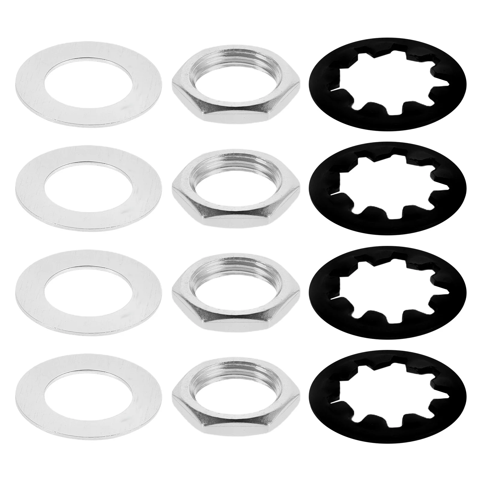

4Set Guitar Nuts and Washers Set Premium Replacement Parts for Electric Guitar Pots Output Socket Easy Install DIY Repair