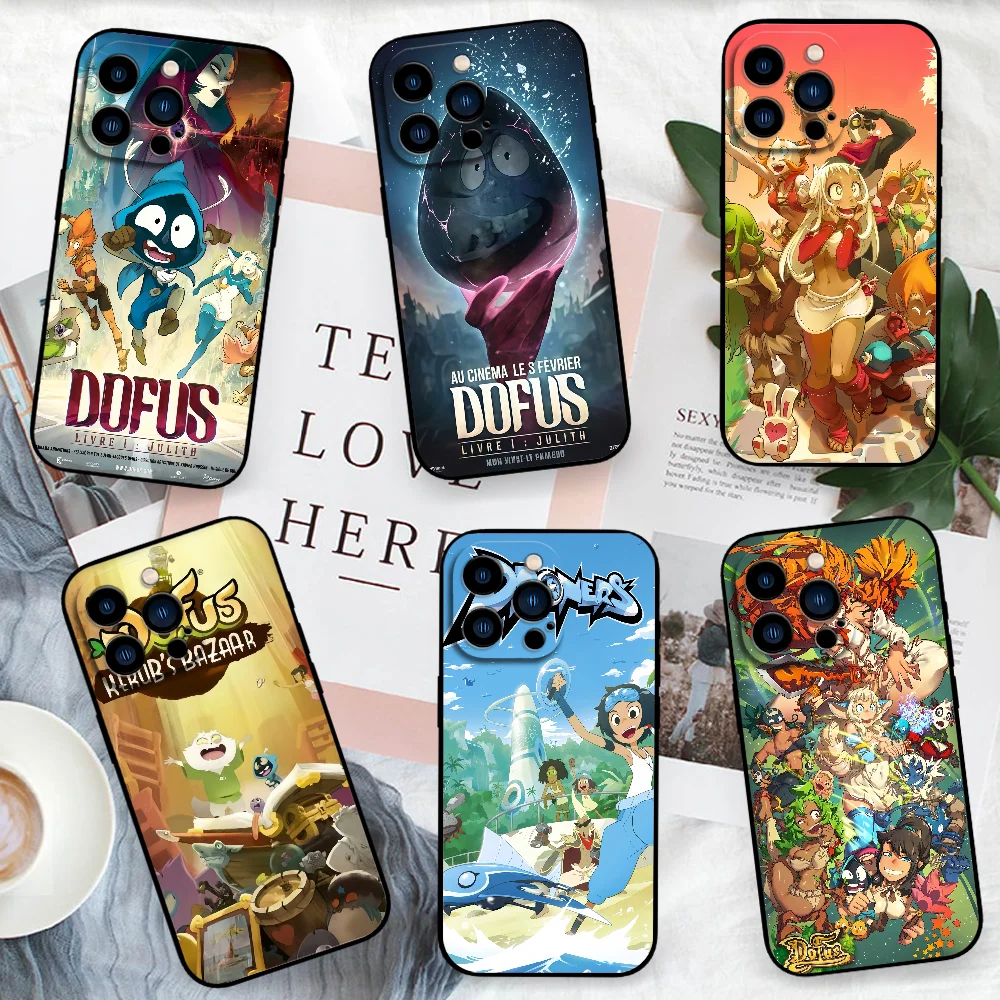 Cartoon D-DOFUS  phone case FUNDA For iPhone 12 11 13 14 15 16 17MINI Max Pro Plus Soft Silicone Black Cover