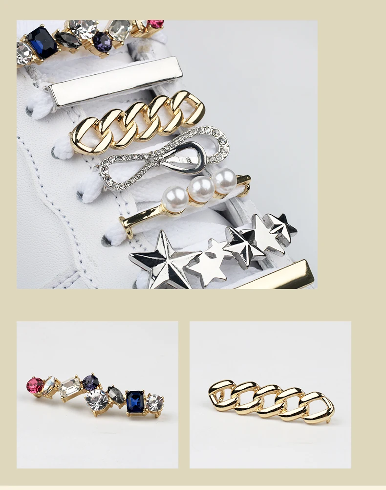Schnürsenkel-Clips, Dekoration, Schnürsenkelschnalle, Schuhe, Charm, Turnschuhe, Perle, glänzende Strass-Steine, für Damen und Mädchen, Schnürsenkel, dekorativ, 1 Stück – Detail 5