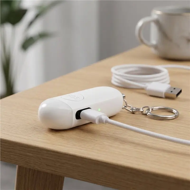 Alarm Girl Child Women Security Protect Alert Personal Safety Scream Loud Emergency Alarm Keychain White