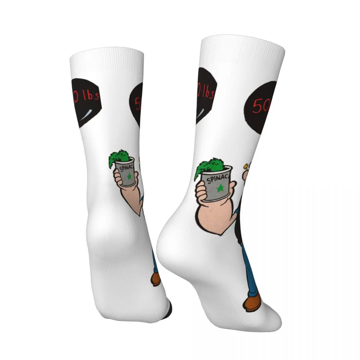 Funny Crazy compression Strong Sock for Men Hip Hop Harajuku P-Popeye The Sailor Cartoon Happy Seamless Pattern Printed