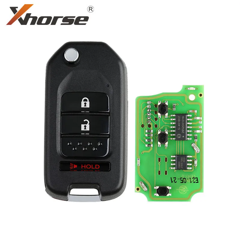 Xhorse XKHO02EN Universal Remote Key Fob 2+1 Button for Honda Type for VVDI Key Tool English Version 10Pcs/lot