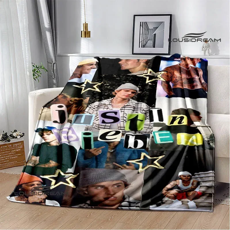 Justin Bieber printed blanket Warm Flannel Blankets Soft and Comfortable blanket Home Travel Blankets bed linings Birthday Gift