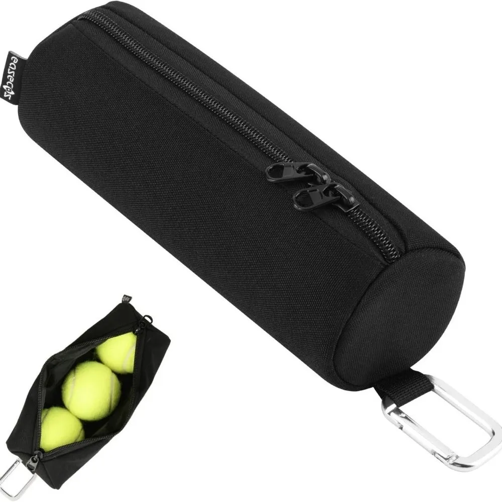 Portable Pickleball Bags Waterproof Holds 3Pcs Paddleball Paddleball Bags Multi-purpose with Metal Hook Tennis Ball Storage Bag