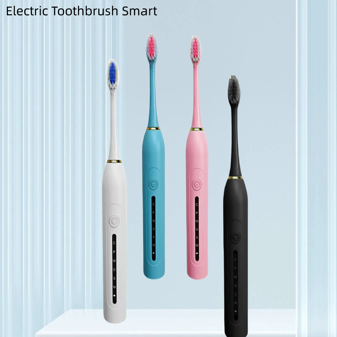 

Электрическая зубная щетка Smart Timing USB перезаряжаемая зубная щетка для чистки зубов отбеливающая звуковая зубная щетка со сменными насадками