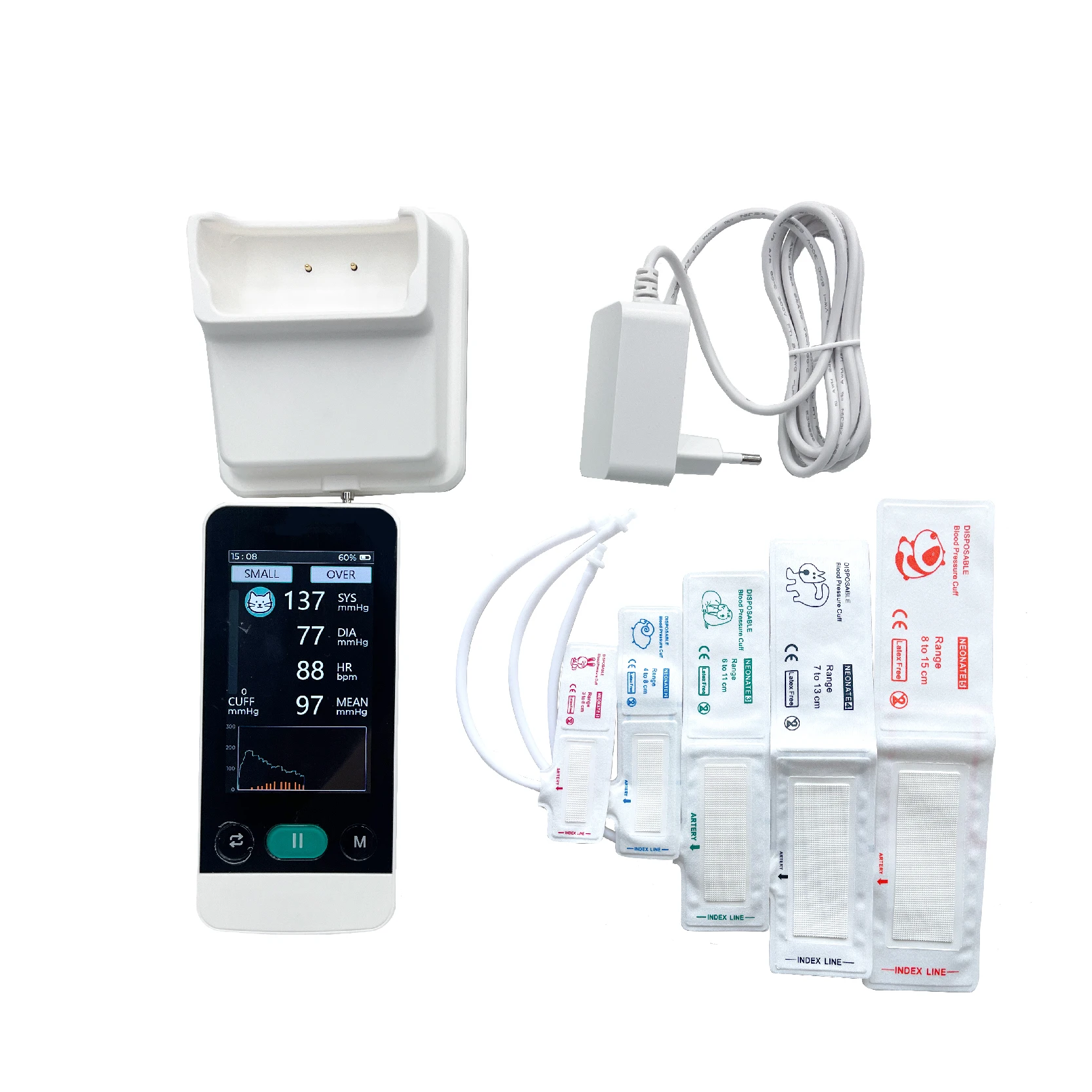 動物医師向けの安価な多項目多言語対応動物用圧力計