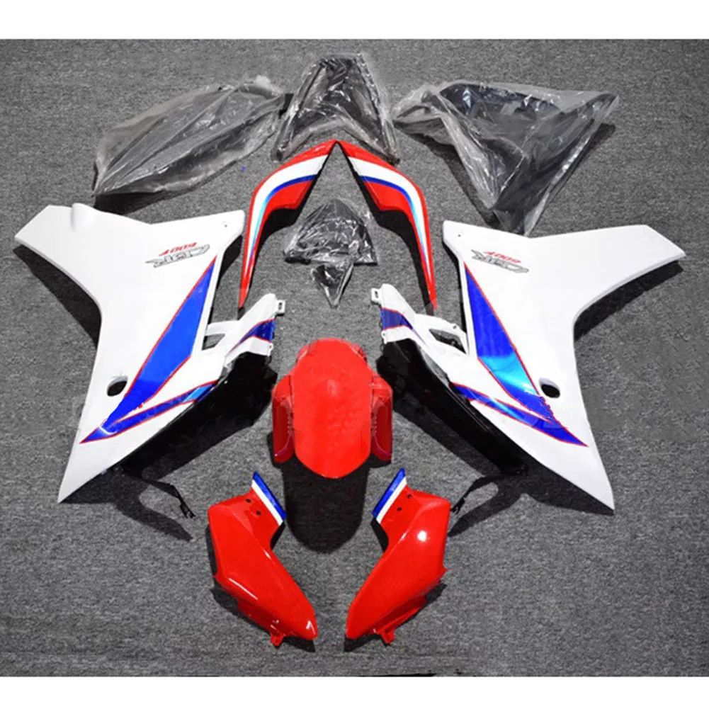 ABS Injection Fairing Molded Bodywork Panel Kit Set Fit For Honda CBR600F 2011 2012 2013 2014 2015 2016 White With Red