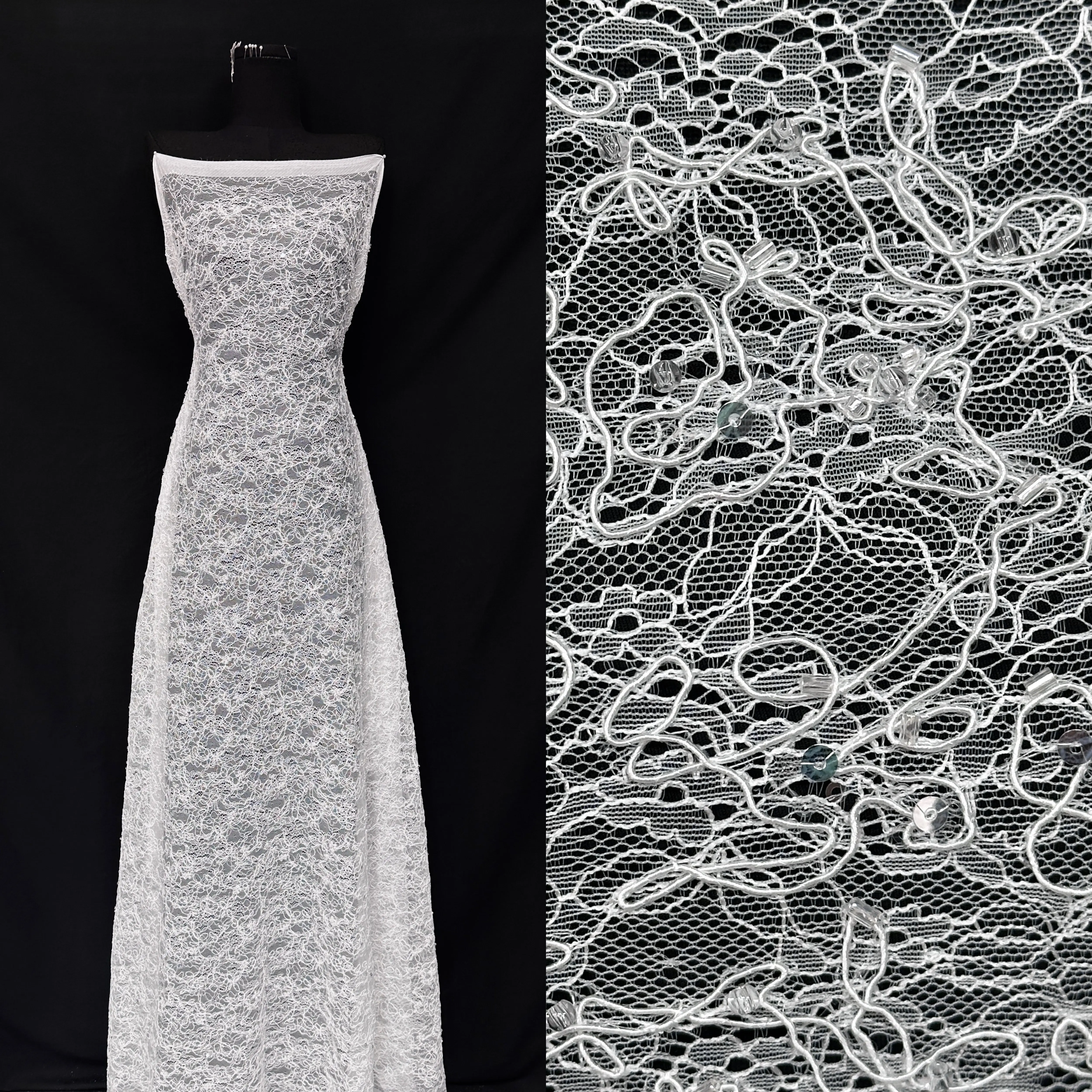 

2025 Luxury French Guipure Lace Fabric African Sequins Bride Dress High Quality Party Lace Material