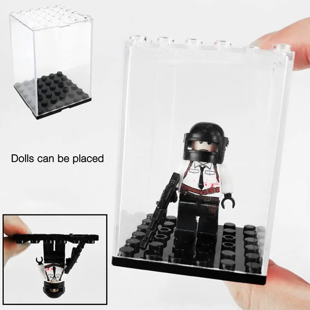 Acrylic Minifigure Display Case,Dustproof Stackable Building Block Display Box for Figurines Doll Collectibles Storage organizer