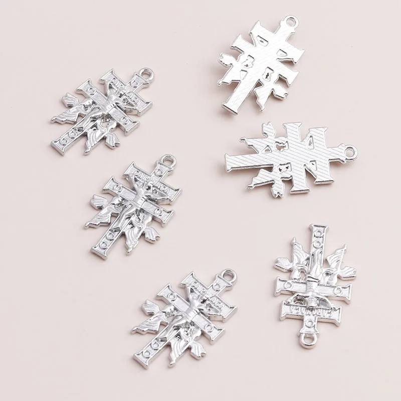 Leslie 10 Stück Vintage Gold Silber Farbe Jesus Kreuz Charms für Schmuckherstellung Punk Hip Hop Crucifx Anhänger Halskette Frauen Männer Diy – Detail 8