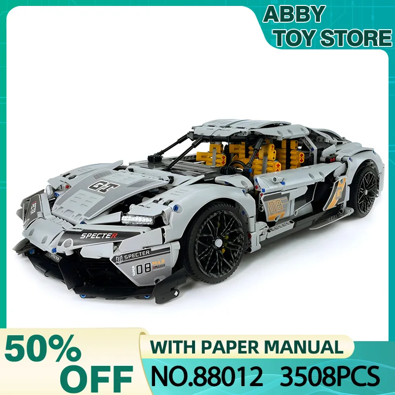 

MOYU 88012 Technical Grey MOC Super Sprots Car GT Model Building Blocks Bricks DIY Puzzle Toys Kids Birthday Christmas Gifts