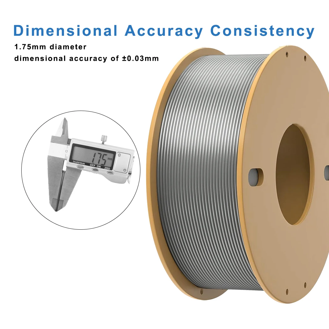 Material de impresora 3D PLA de seda plateada 1,75 mm: funciona con Bambu Lab/Creality/Anycubic, 0,25 KG Plata