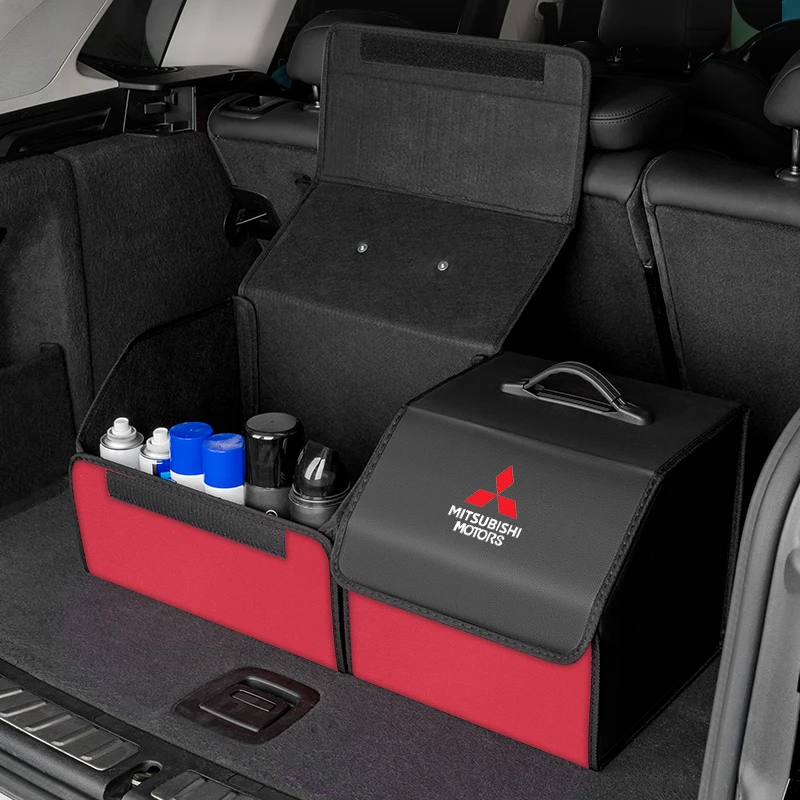 

PU Leather Car Trunk Storage Bag Collapsible Camping Box For Mitsubishi Lancer Mirage ASX Pajero Ralliart Outlander Jinxuan Ex