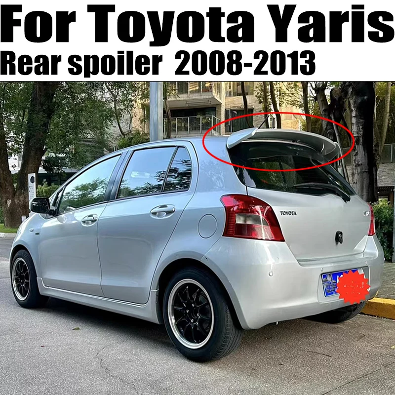 For Toyota Yaris Glossy Black Spoiler 2008 2009 2010 2011 2012 2013 ABS Carbon Fiber Spoiler Rear Trunk Wing Car Styling