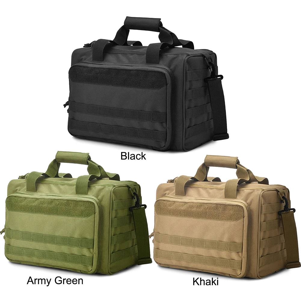 Gun Range Storage Bag Tactical Gun Range Bag with Multiple Compartments Molle System Outdoor Hunting Accessory for Handguns Ammo