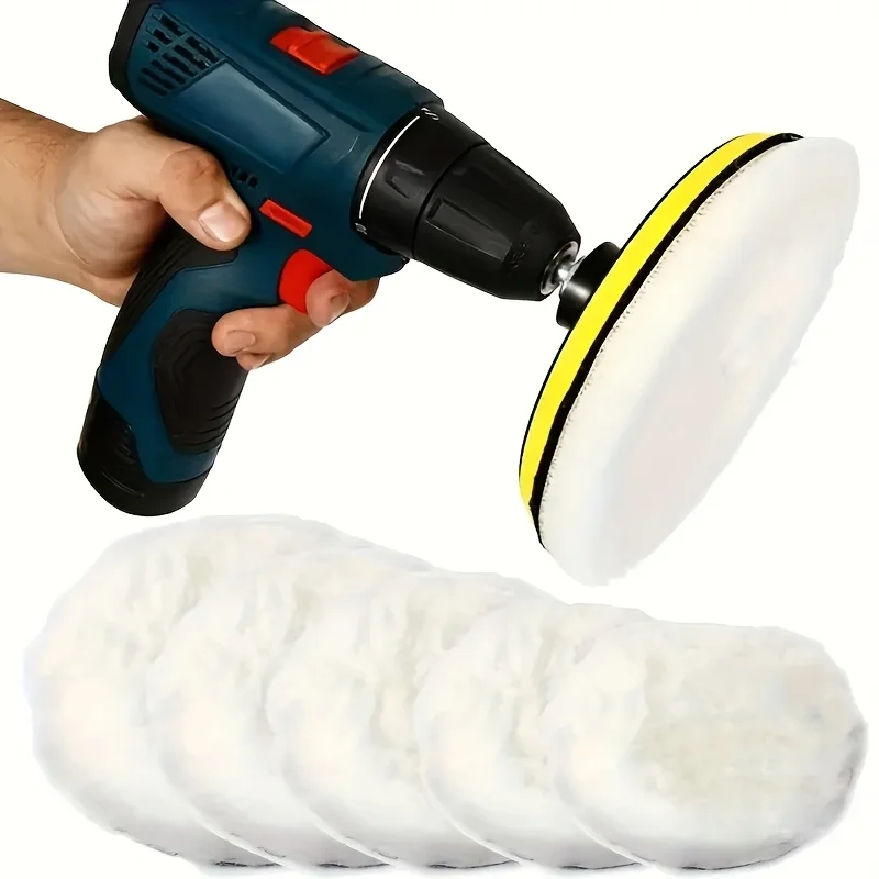 

5 шт. 75-180 мм шерстяные полировальные диски, полировка автомобиля, полировка, уход за краской, полировальные подушечки, аксессуары для чистки автомобиля