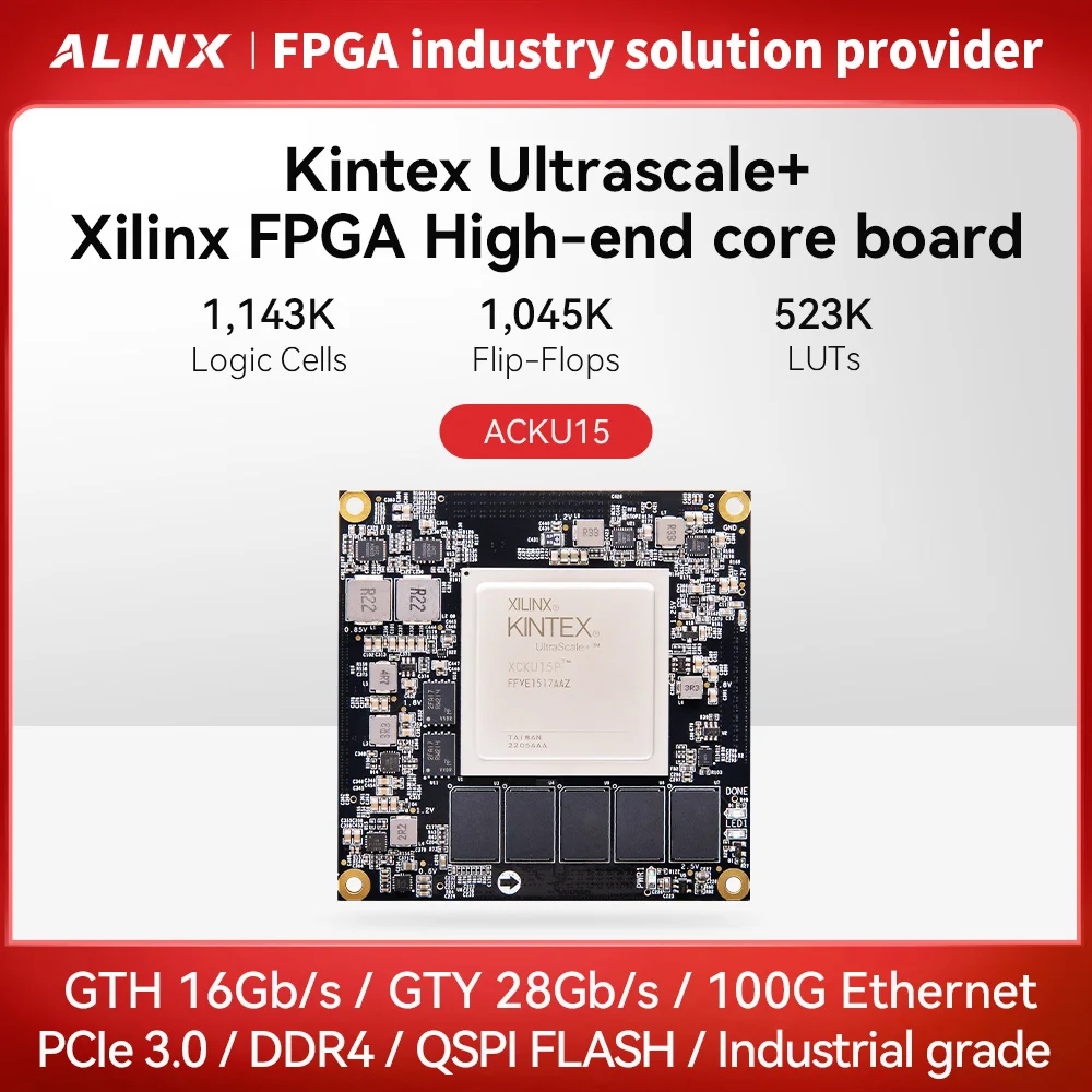 Alinx Xilinx ACKU15 FPGA SoM مع AMD Kintex Ultrascale + XCKU15P