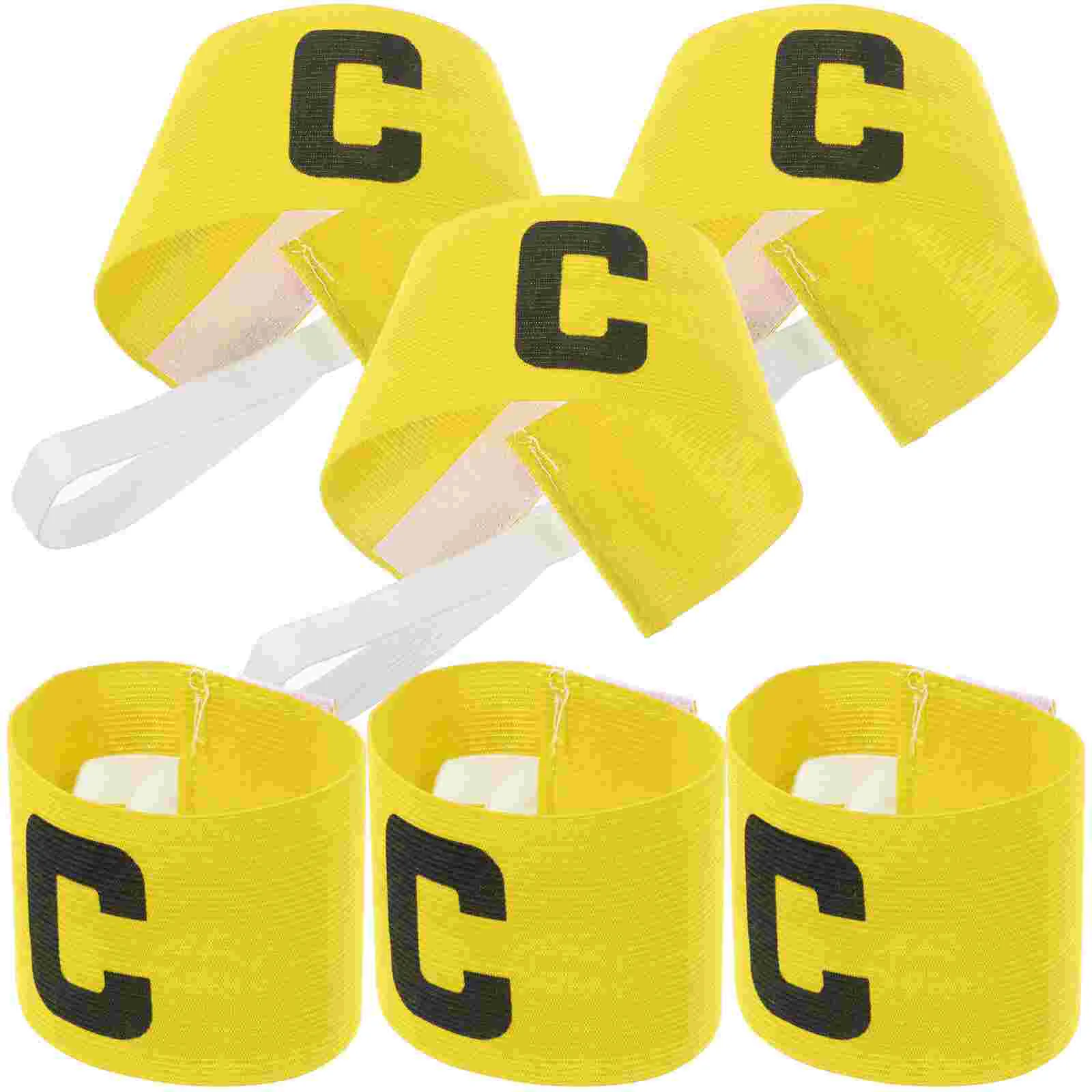 6 Pcs Stickers Soccer Team Captain Bands Badge Colored Football Armbands Nylon Mark