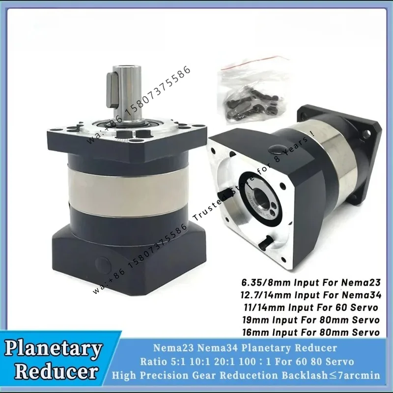 Nema23 Nema34 Planetary Reducer  Ratio 5:1 10:1 For 60mm 80 90 200W 400W 600W Servo Motor Reducetion Gearbox Gear