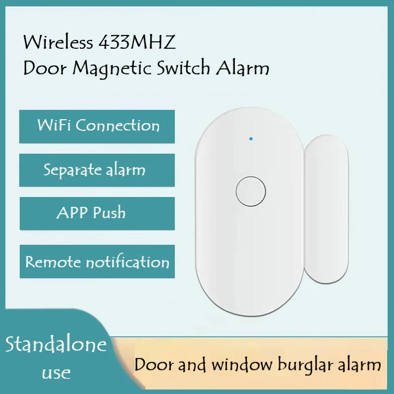 

Умная дверная Магнитная Противоугонная сигнализация APP Push-уведомления двери и окна Противоугонный датчик Tuya WIFI