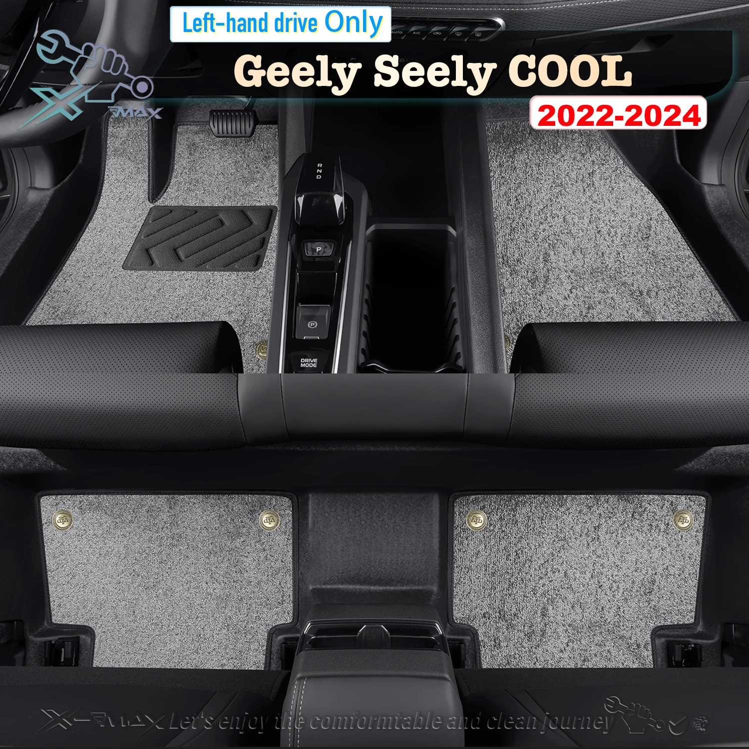 Left-hand Drive Car Floor Mat For Geely Seely COOL 2022-2024 Full Surround Foot Mat Automotive Floor Mat Floor Liner Water-proof