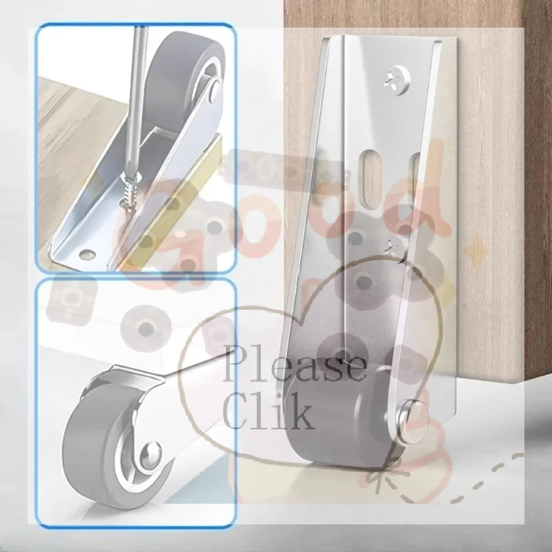 【HG】Silent Right Angle Directional Rollers Effortless Telescopic Sliding Door Track Pulley Aluminum Alloy Side Mounted