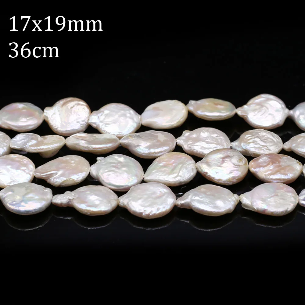 17x19mm Baroque Round Spacer Beads Natural Freshwater Pearls for Jewelry Making Supplies DIY Necklace Bracelet Accessories 36cm