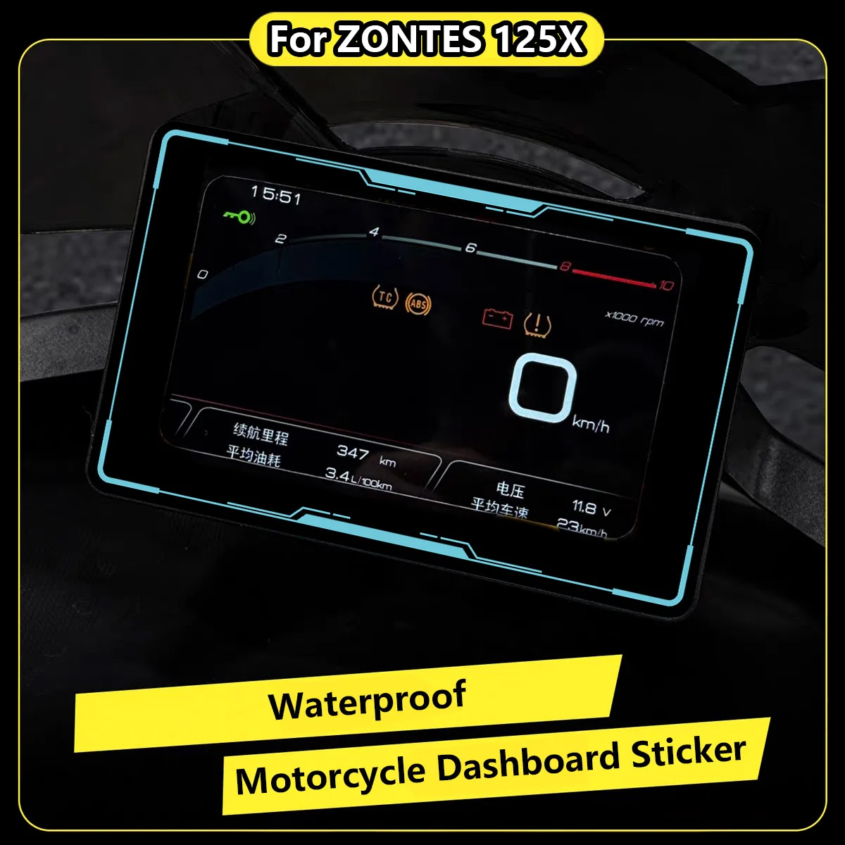 For ZONTES 125X 125 X Instrument Panel Protective Sticker Waterproof Scratch Resistant Motorcycle Dashboard Accessories Decal