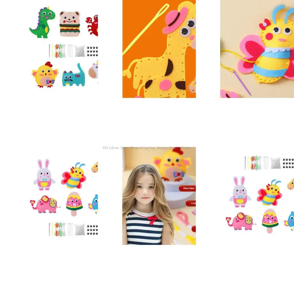 

Colorful Fiber Cotton Art Project For Children Portable Craft Supplies