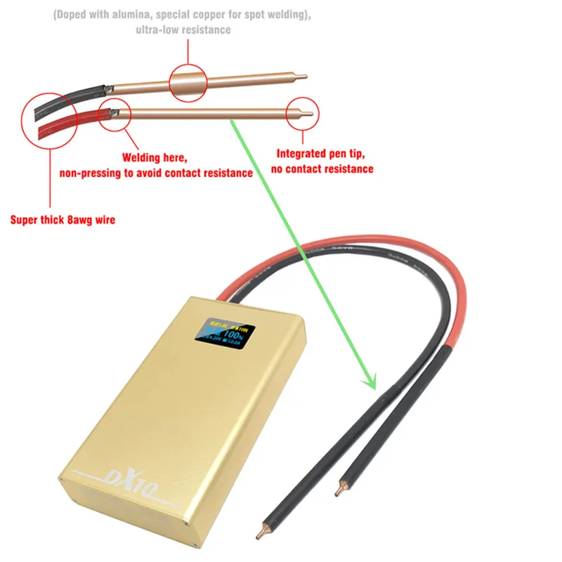 Imagem -03 - Tipo-c de Carregamento Portátil Handheld Mini Bateria Soldador Caneta Máquina de Solda a Ponto Oled Tela Colorida Toque Desmontar Caneta de Solda