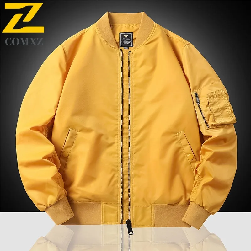 

Aviator Pilot Jacket for Men Solid Color Oversized American Utility Style Casual Versatile Workwear Street Fashion Outerwear