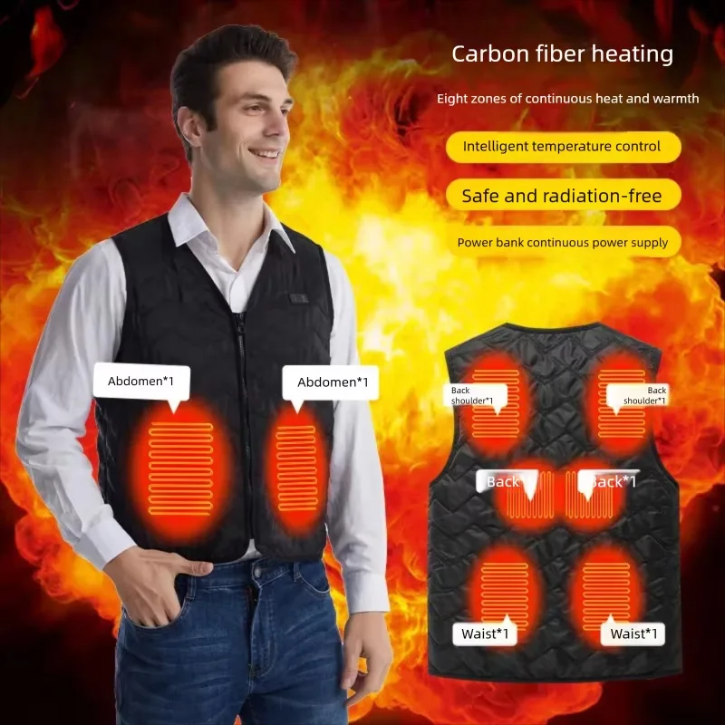8-Zone Heated Vest for Men Women Warm Cozy Heated Vest Autumn Winter Warm-Up Heating Waistcoat Outdoor Sports Sleeveless Coat