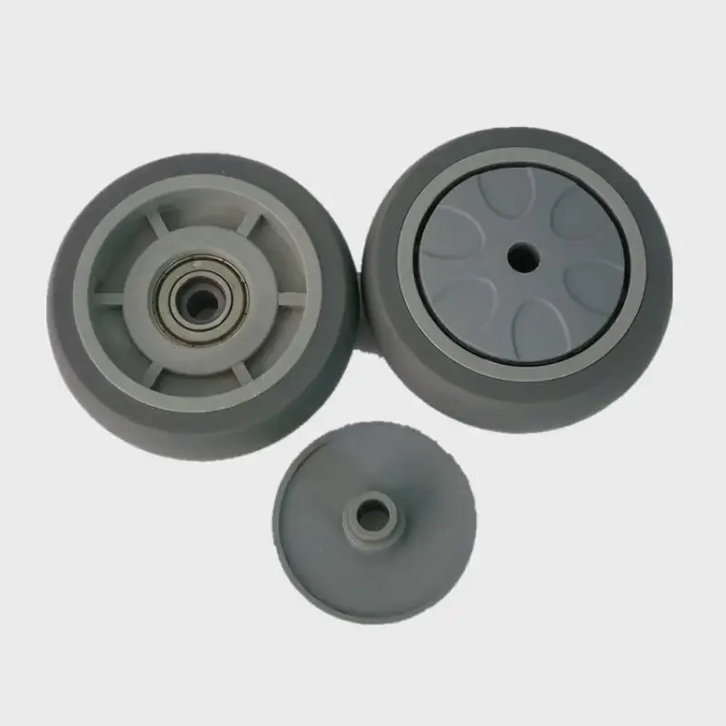1pc-5-inch High-quality M12/M14/M16 Medical Universal Wheel Silent Center Control Caster Bed Brake Rubber Wheel For Furniture