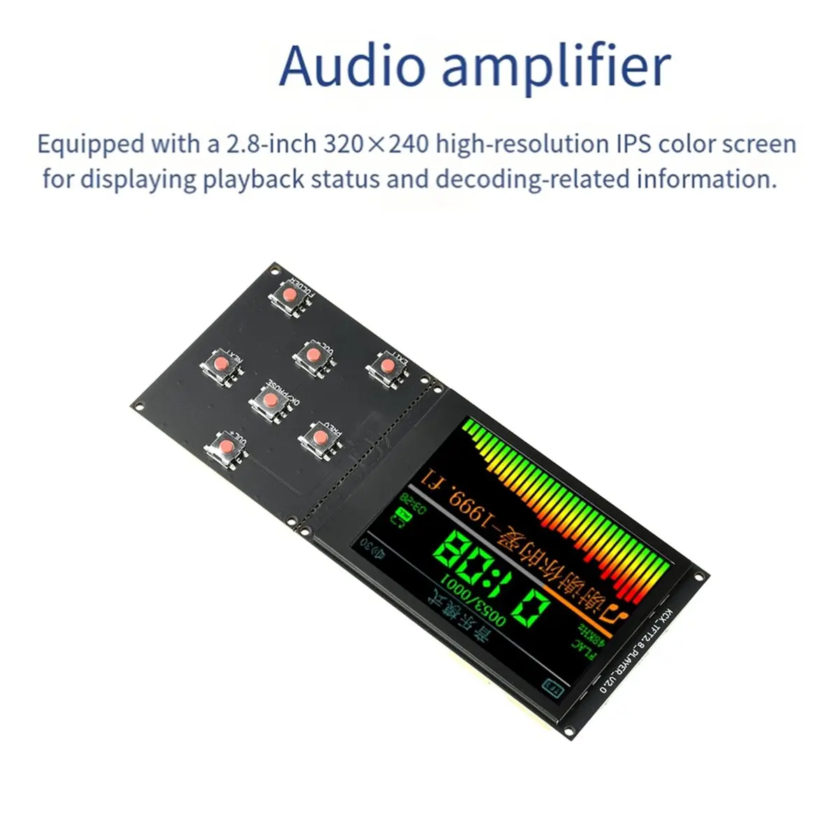 2.8-Inch TFT Color Screen Bluetooth MP3 Lossless Digital Audio Player Decoder Board Module with I2S Output
